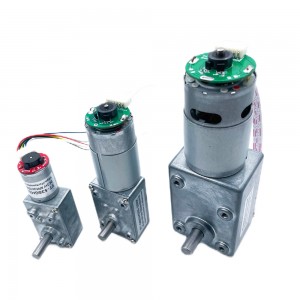 Micro brush motor DC worm geared motor with hall encoder 12PPR